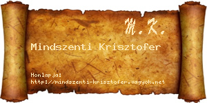 Mindszenti Krisztofer névjegykártya